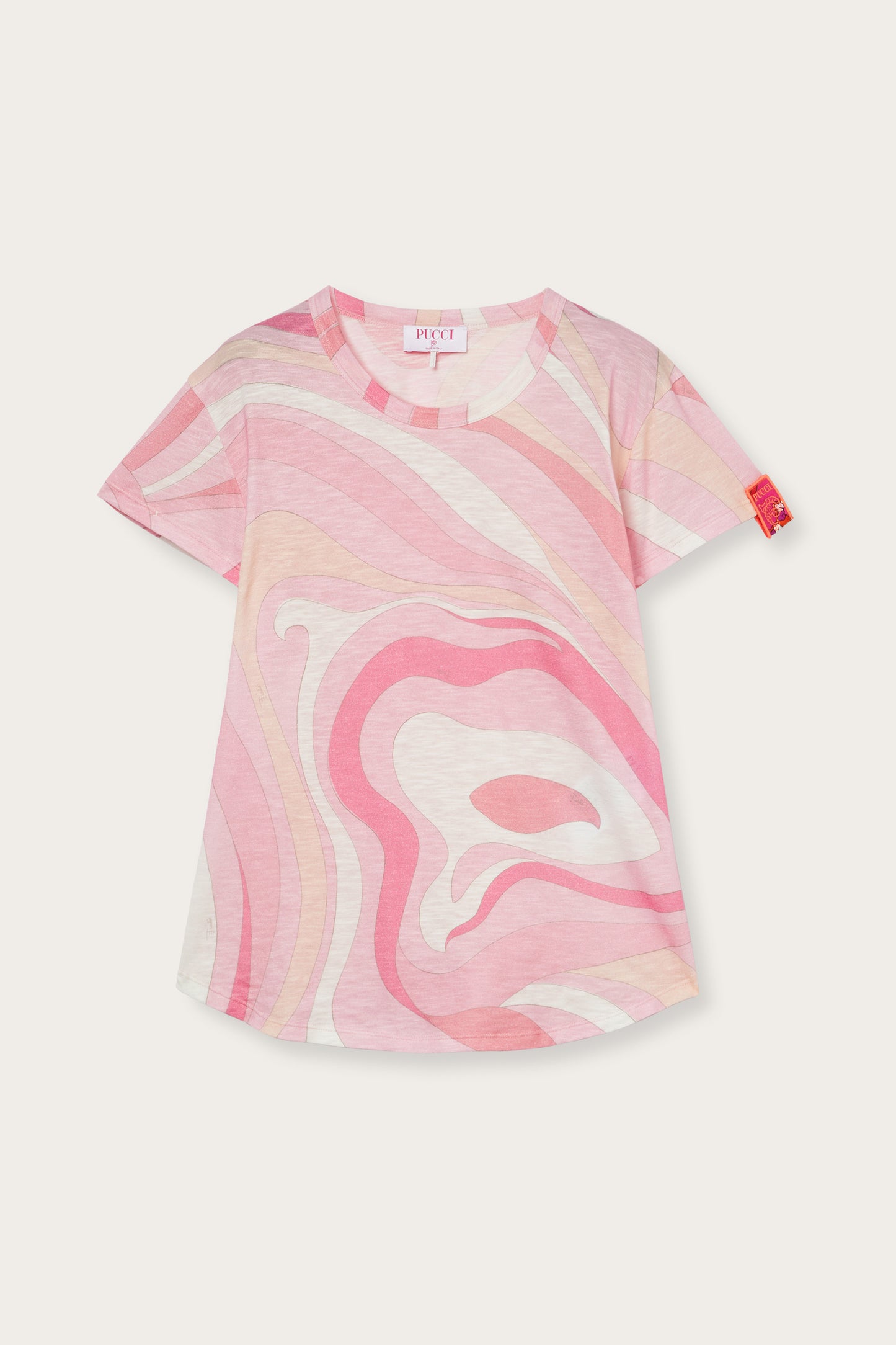 Flamed Jersey T-Shirt with Allover Print View 1 - Pucci