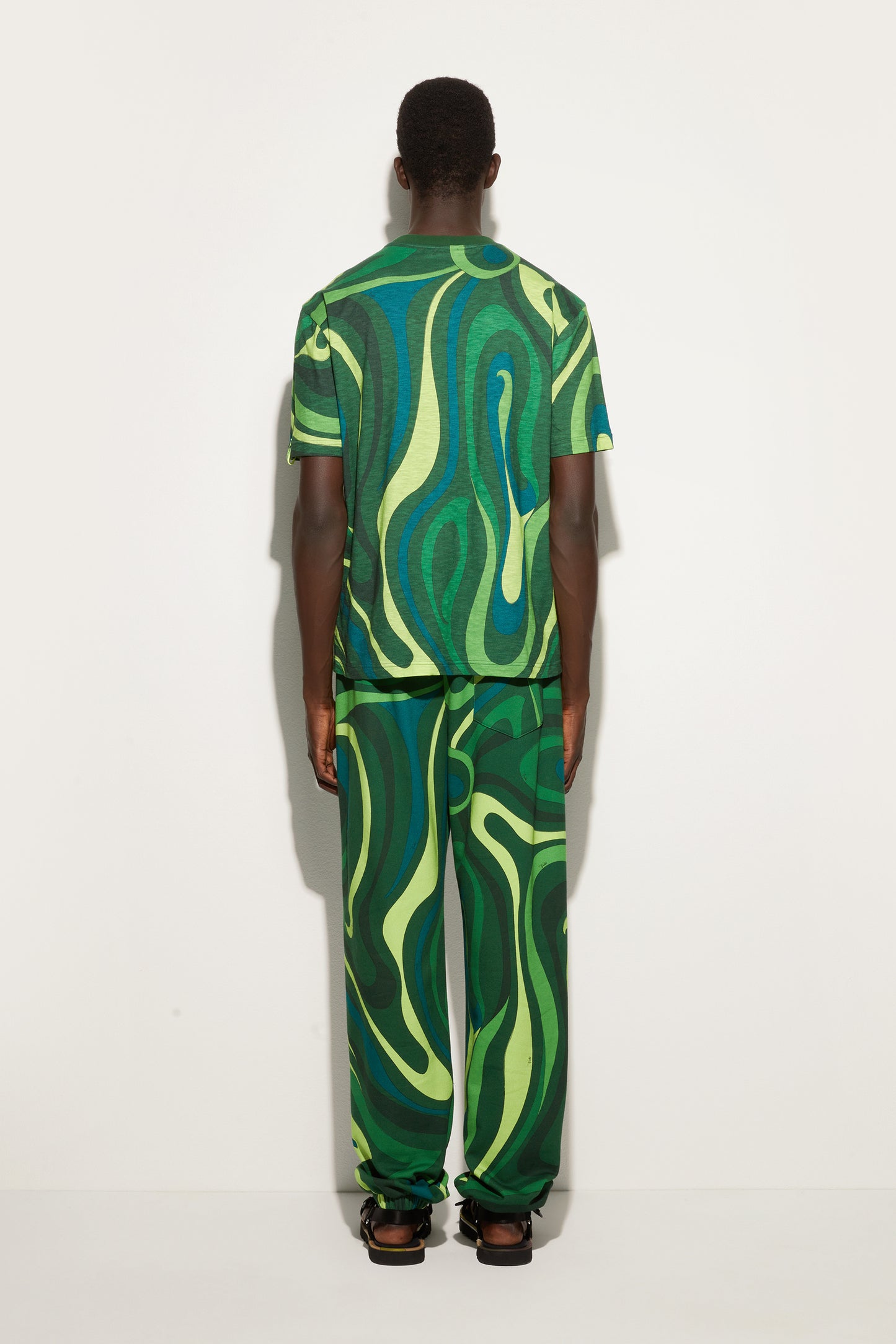 Flamed Jersey T-Shirt with Allover Print View 4 - Pucci