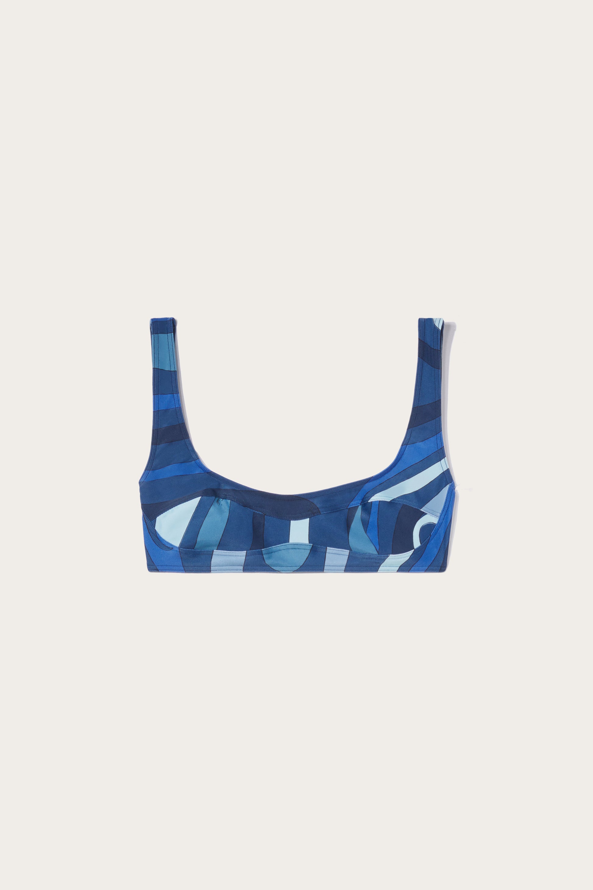 Marmo-Print Bikini Top View 1 - Pucci