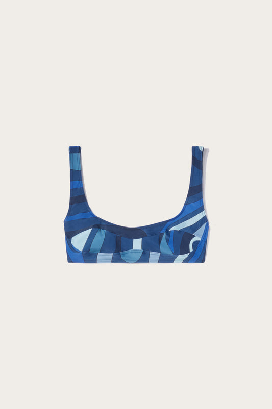Marmo-Print Bikini Top View 1 - Pucci
