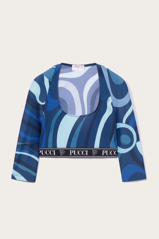 Marmo-Print Crop Top View 1 - Pucci