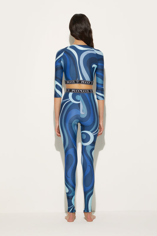 Marmo-Print Crop Top View 4 - Pucci