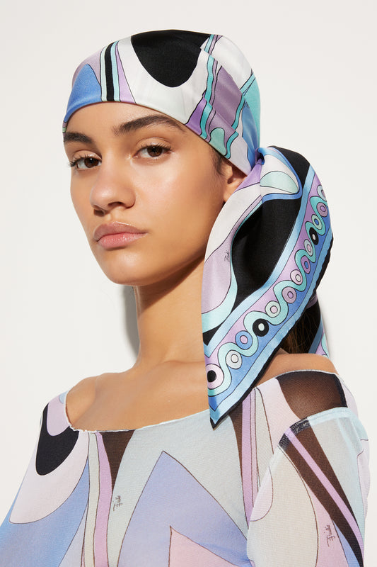 Onde-Print Silk Scarf View 2 - Pucci
