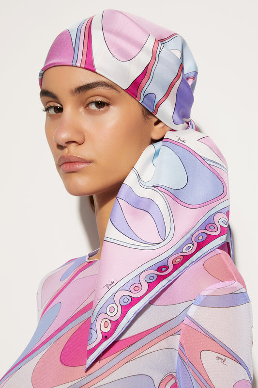 Onde-Print Silk Scarf View 2 - Pucci