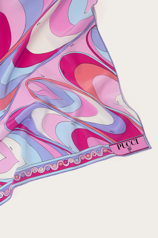 Onde-Print Silk Stole View 3 - Pucci