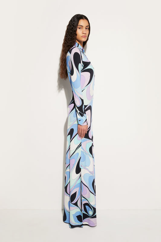 Onde-Print Shirt Dress View 3 - Pucci