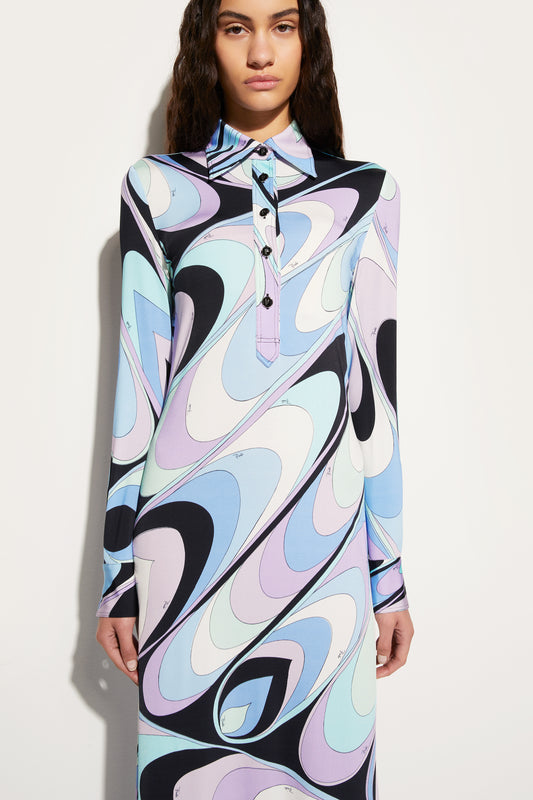 Onde-Print Shirt Dress View 5 - Pucci