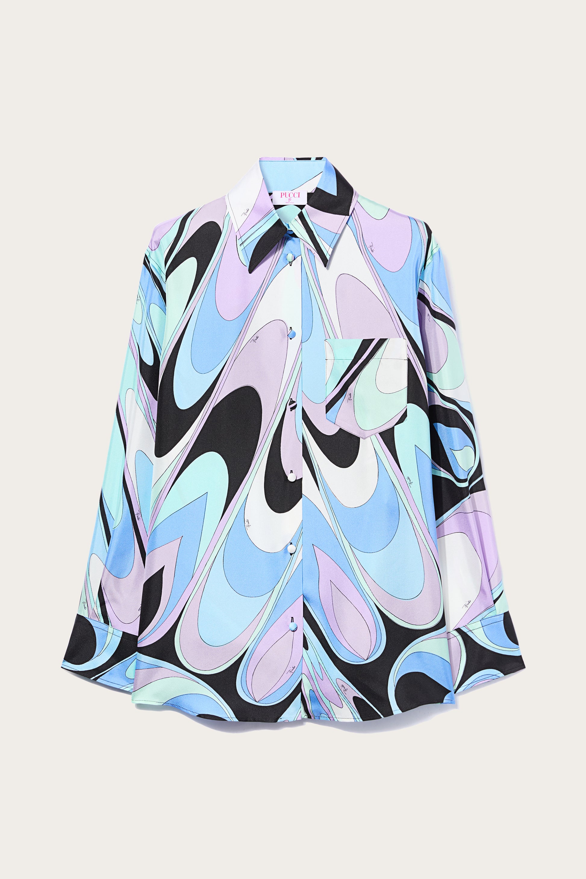 Onde-Print Silk Shirt View 1 - Pucci