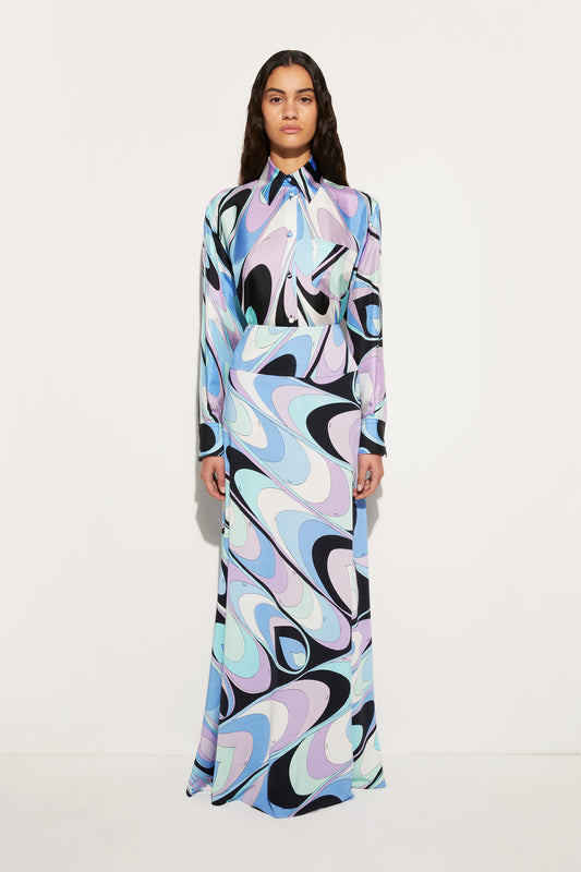 Onde-Print Silk Shirt View 2 - Pucci