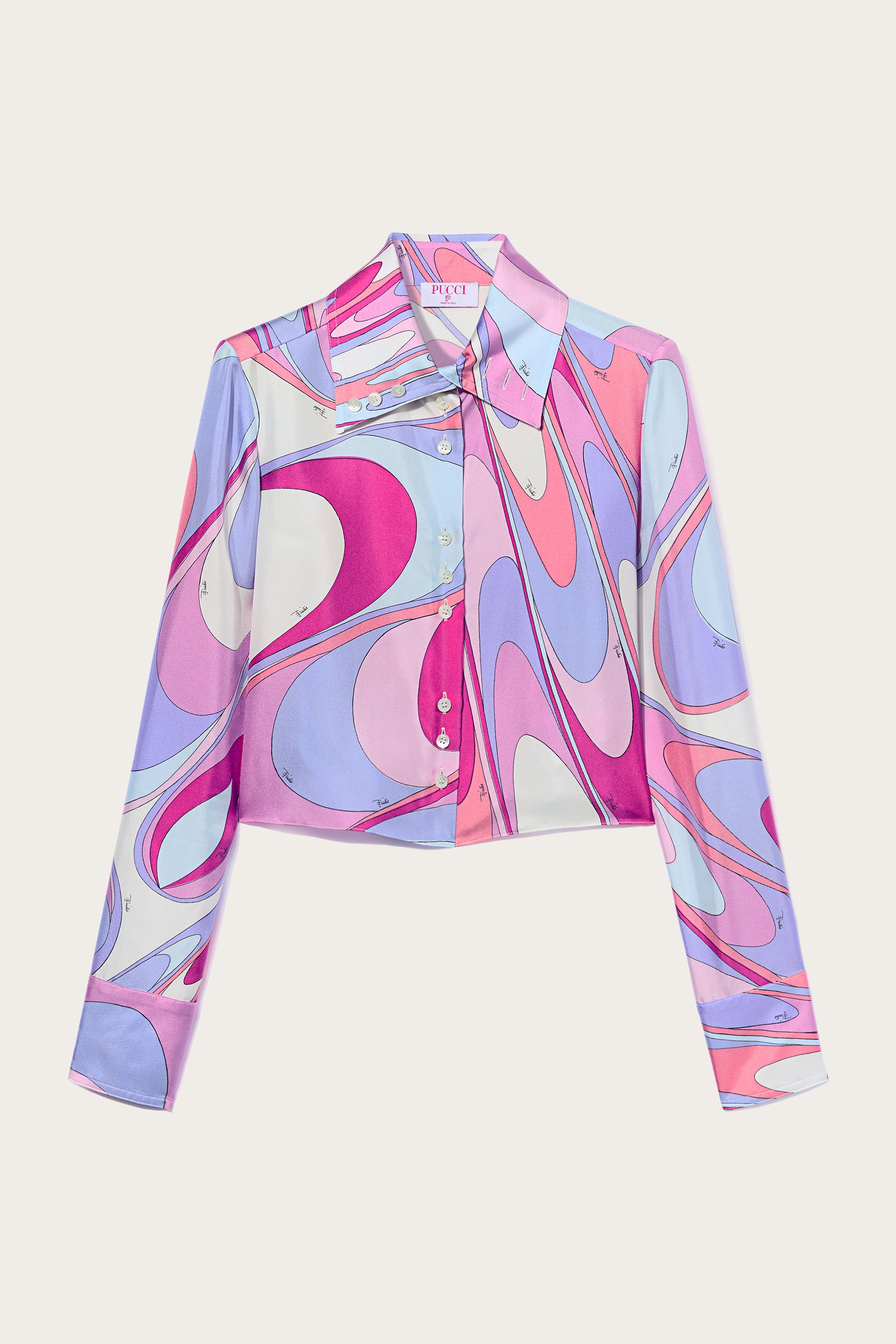 Onde-Print Silk Shirt View 1 - Pucci