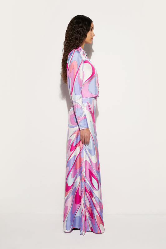 Onde-Print Silk Shirt View 3 - Pucci