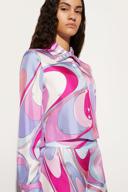 Onde-Print Silk Shirt View 5 - Pucci