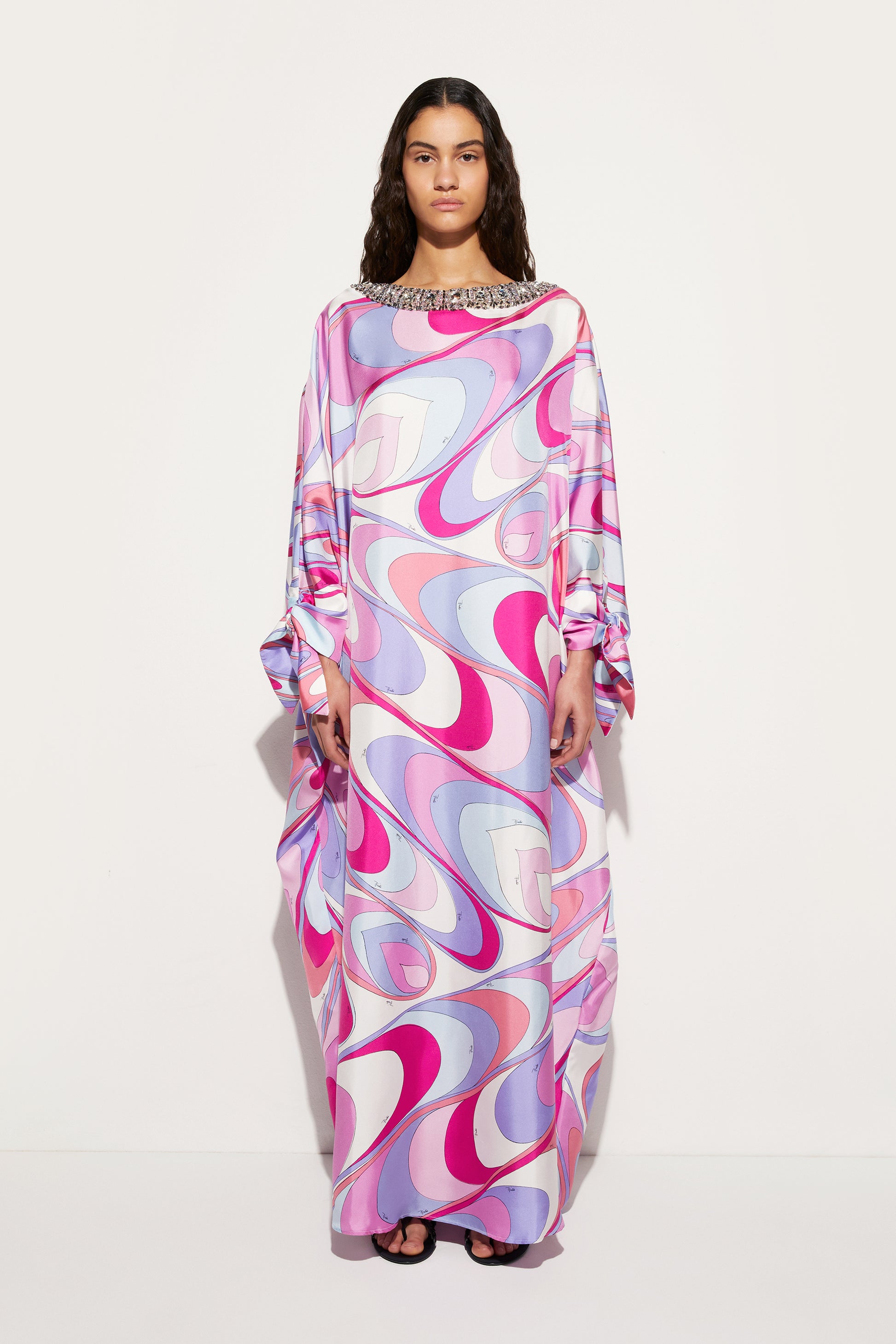 Onde-Print Silk Kaftan View 2 - Pucci