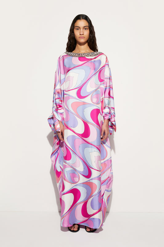 Onde-Print Silk Kaftan View 2 - Pucci