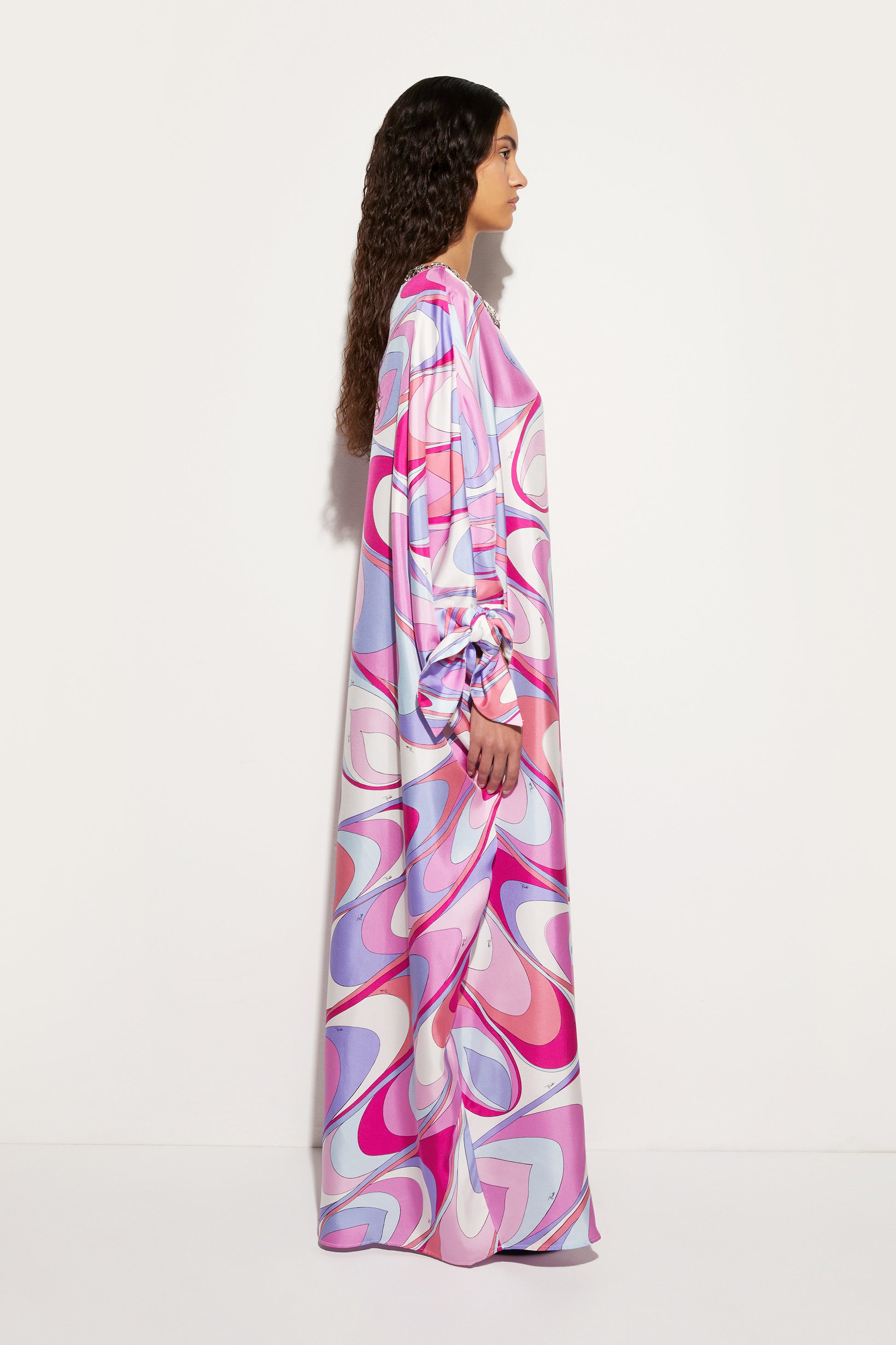 Onde-Print Silk Kaftan View 3 - Pucci