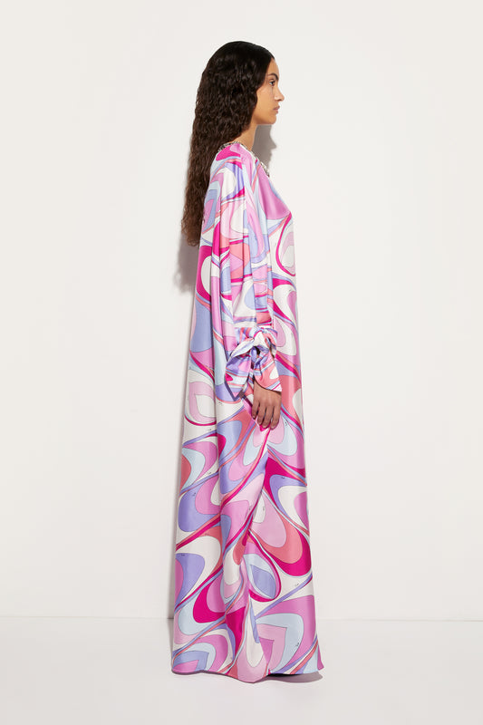 Onde-Print Silk Kaftan View 3 - Pucci