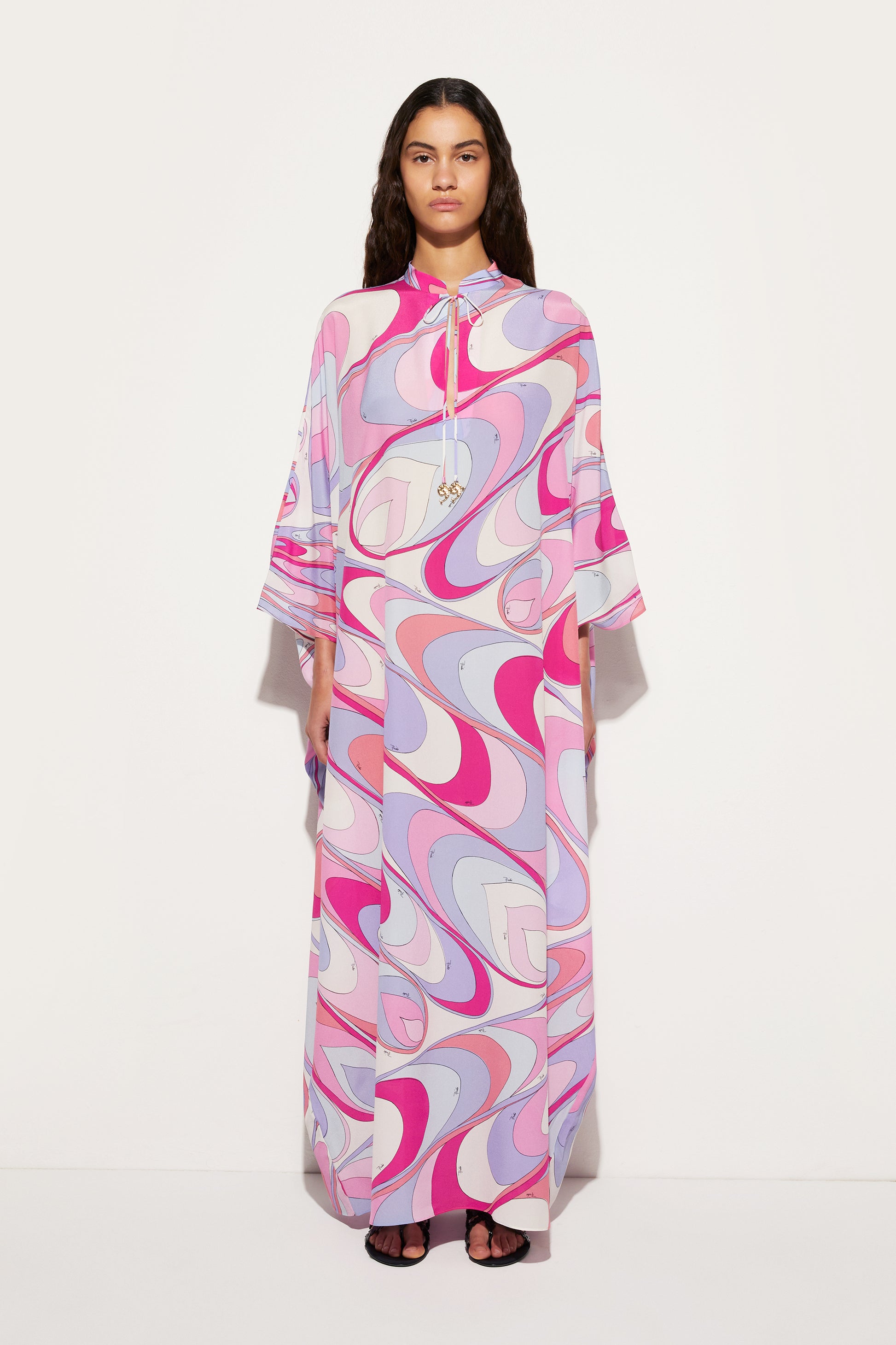 Onde-Print Silk Kaftan View 2 - Pucci