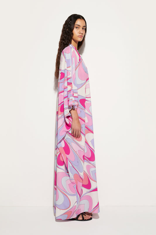 Onde-Print Silk Kaftan View 3 - Pucci