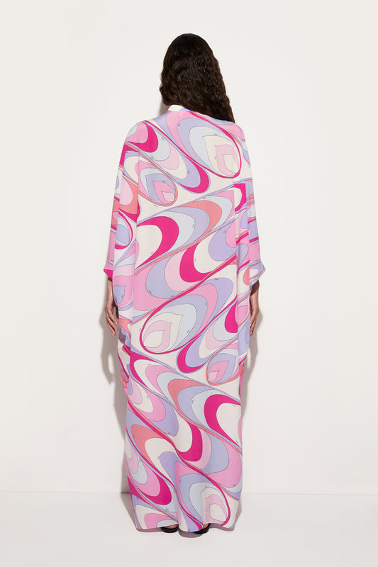 Onde-Print Silk Kaftan View 4 - Pucci