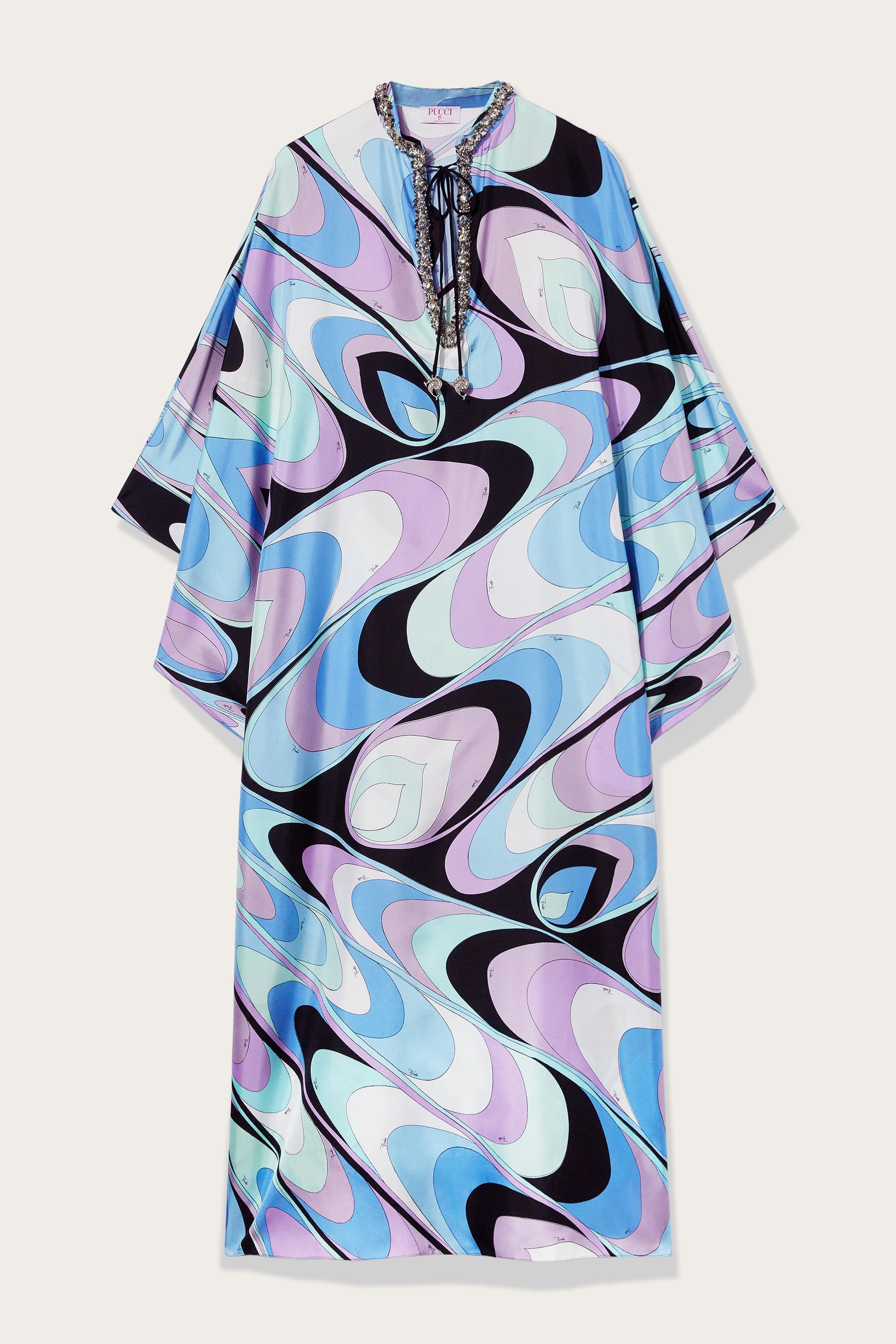 Onde-Print Silk-Twill Kaftan View 1 - Pucci