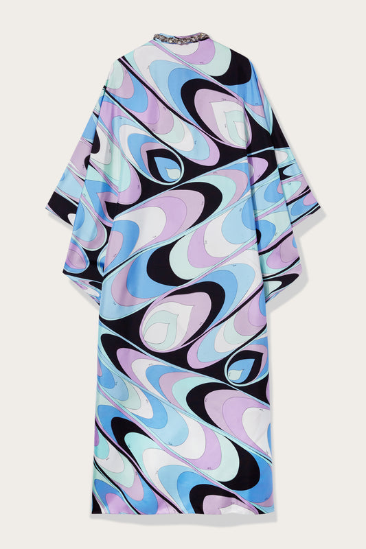Onde-Print Silk-Twill Kaftan View 2 - Pucci