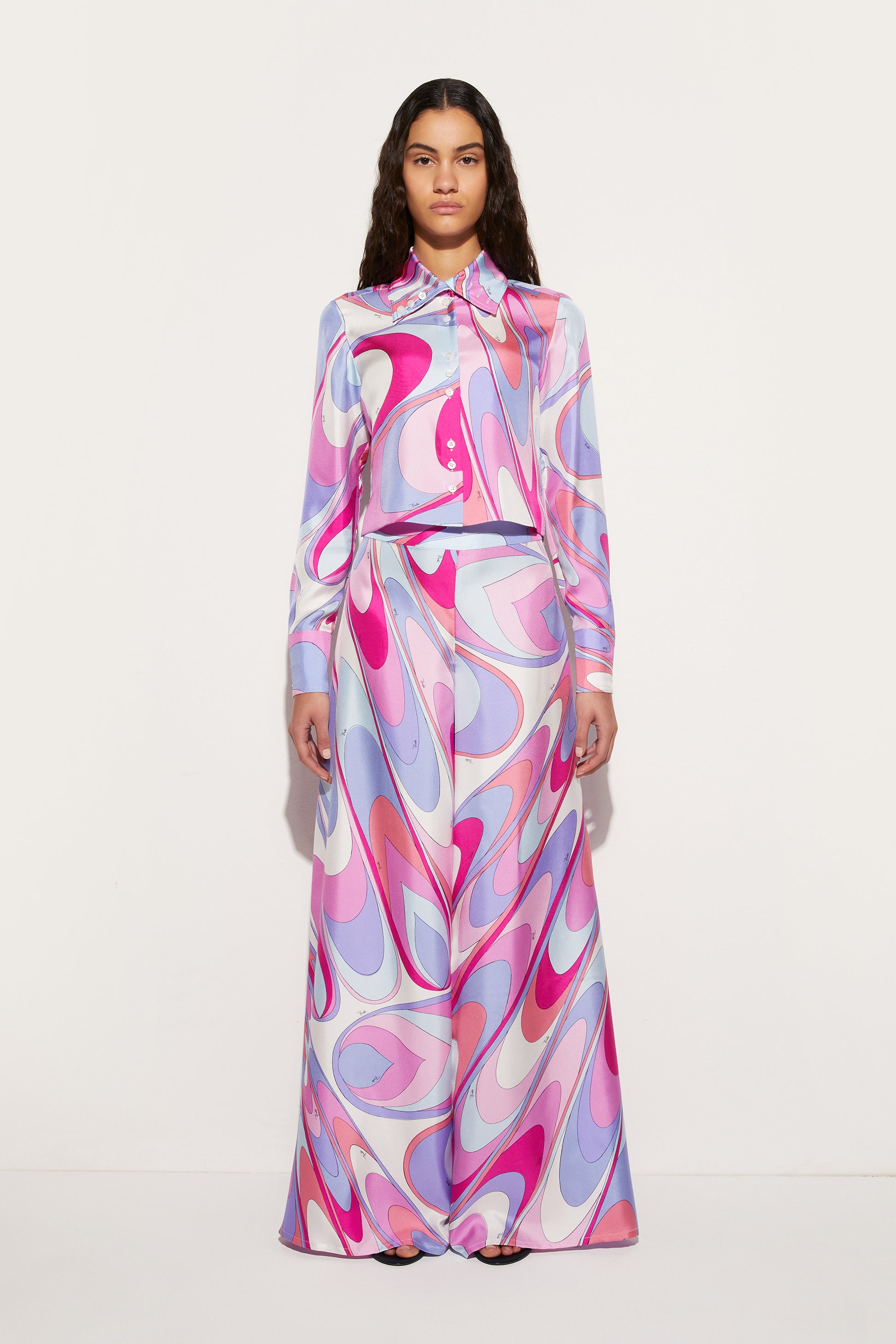 Onde-Print Silk-Twill Trousers View 2 - Pucci