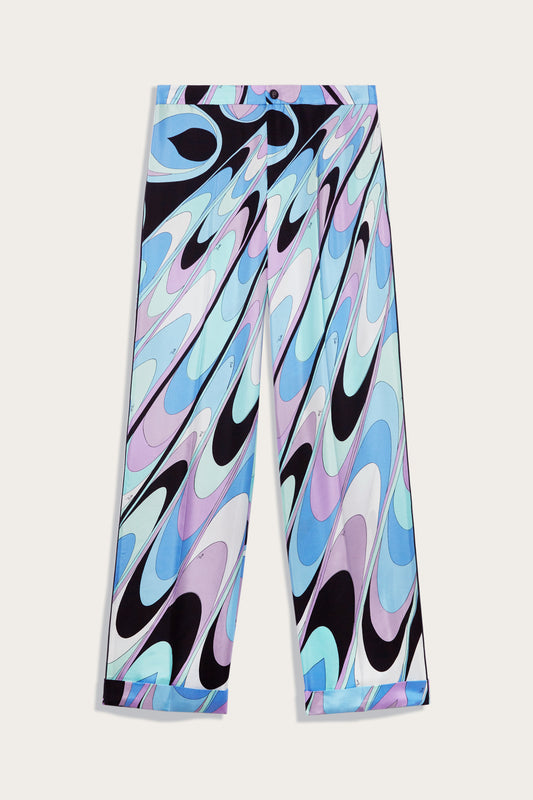 Onde-Print Silk-Twill Trousers View 1 - Pucci