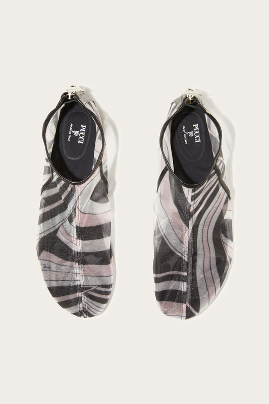 Iride-Print Mesh Flat Shoes View 2 - Pucci