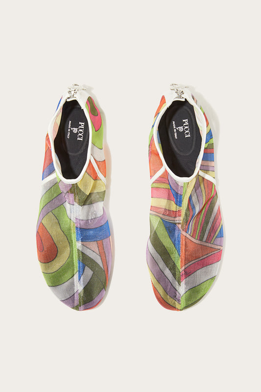 Iride-Print Mesh Flat Shoes View 2 - Pucci