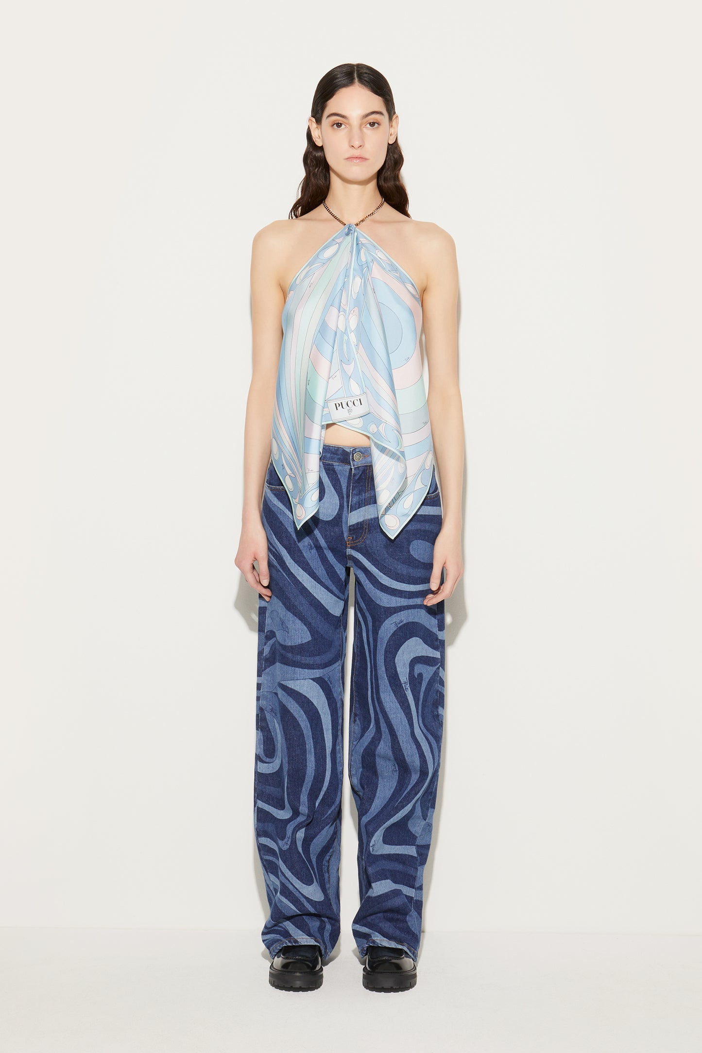 Marmo-Print Straight-Leg Jeans View 2 - Pucci
