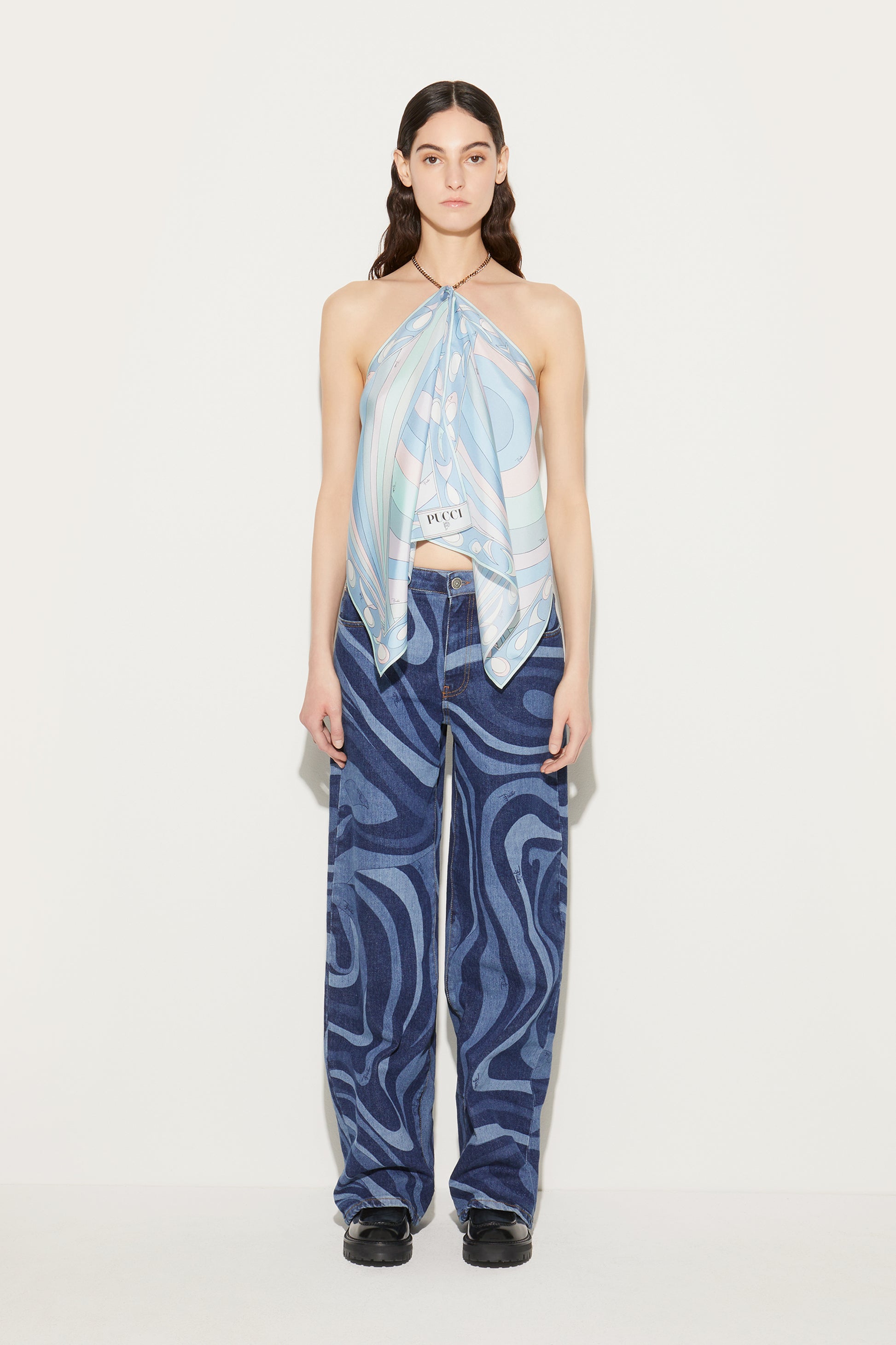 Marmo-Print Straight-Leg Jeans View 2 - Pucci