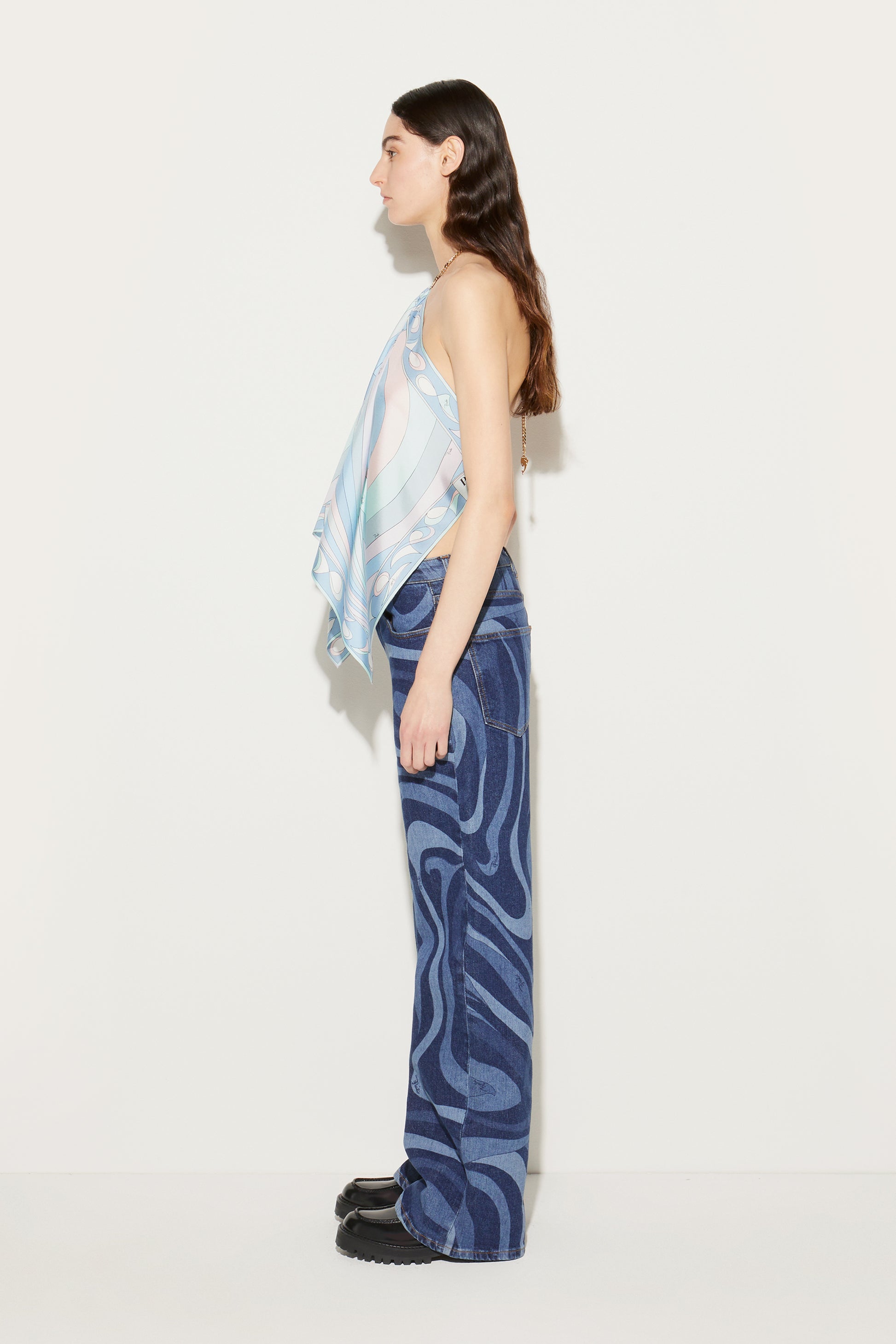 Marmo-Print Straight-Leg Jeans View 3 - Pucci