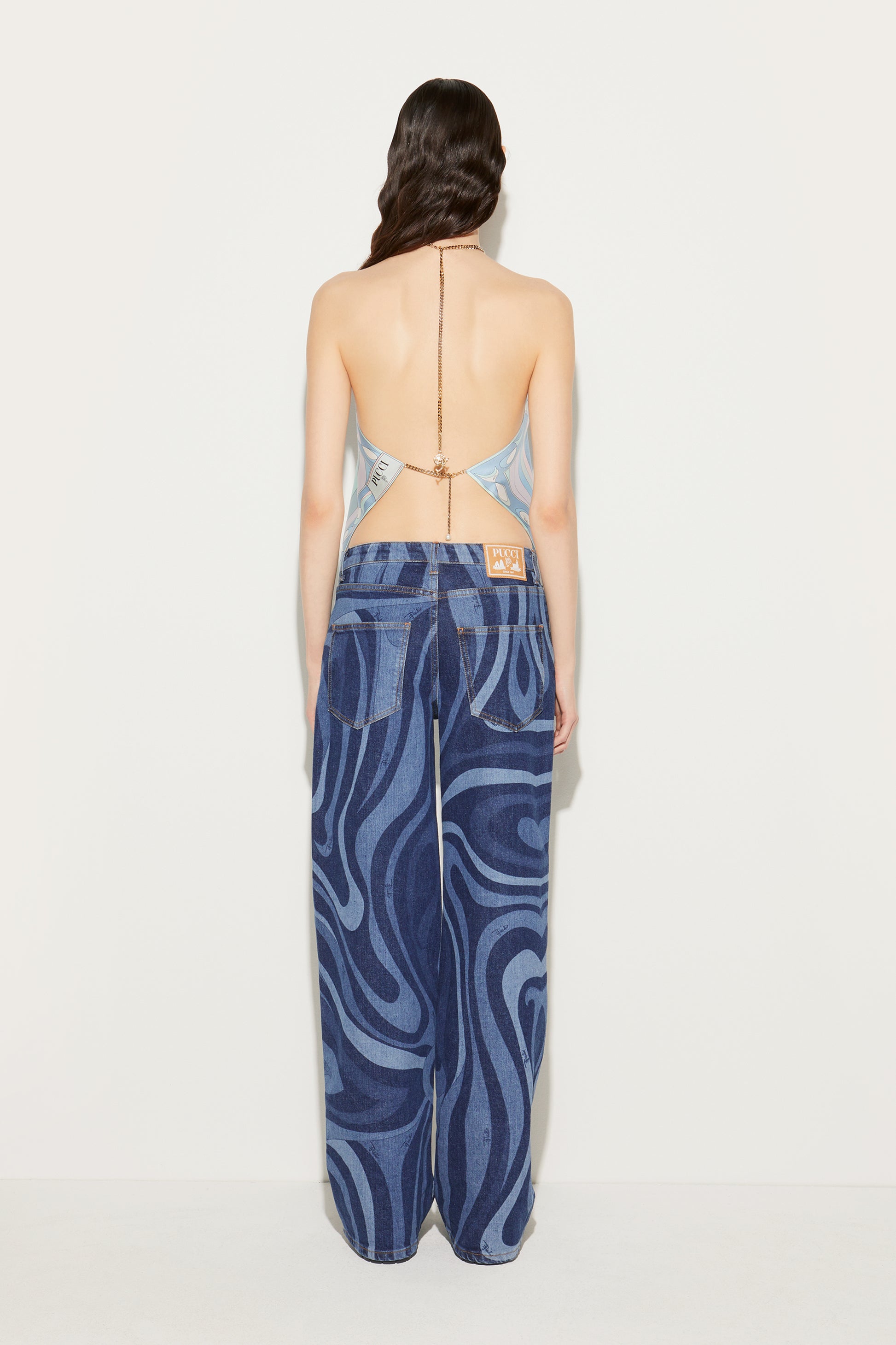 Marmo-Print Straight-Leg Jeans View 4 - Pucci