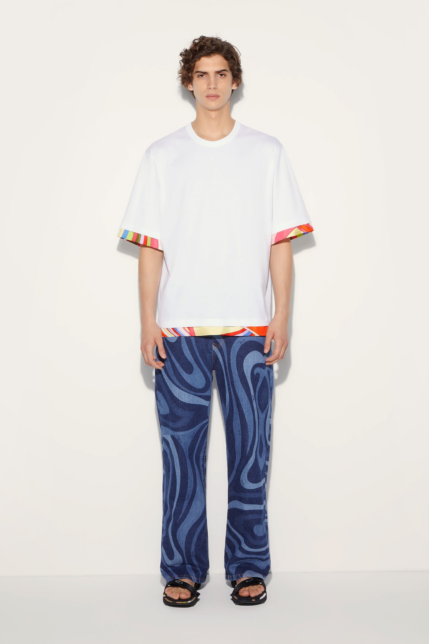 Marmo-Print Straight Leg Jeans View 2 - Pucci