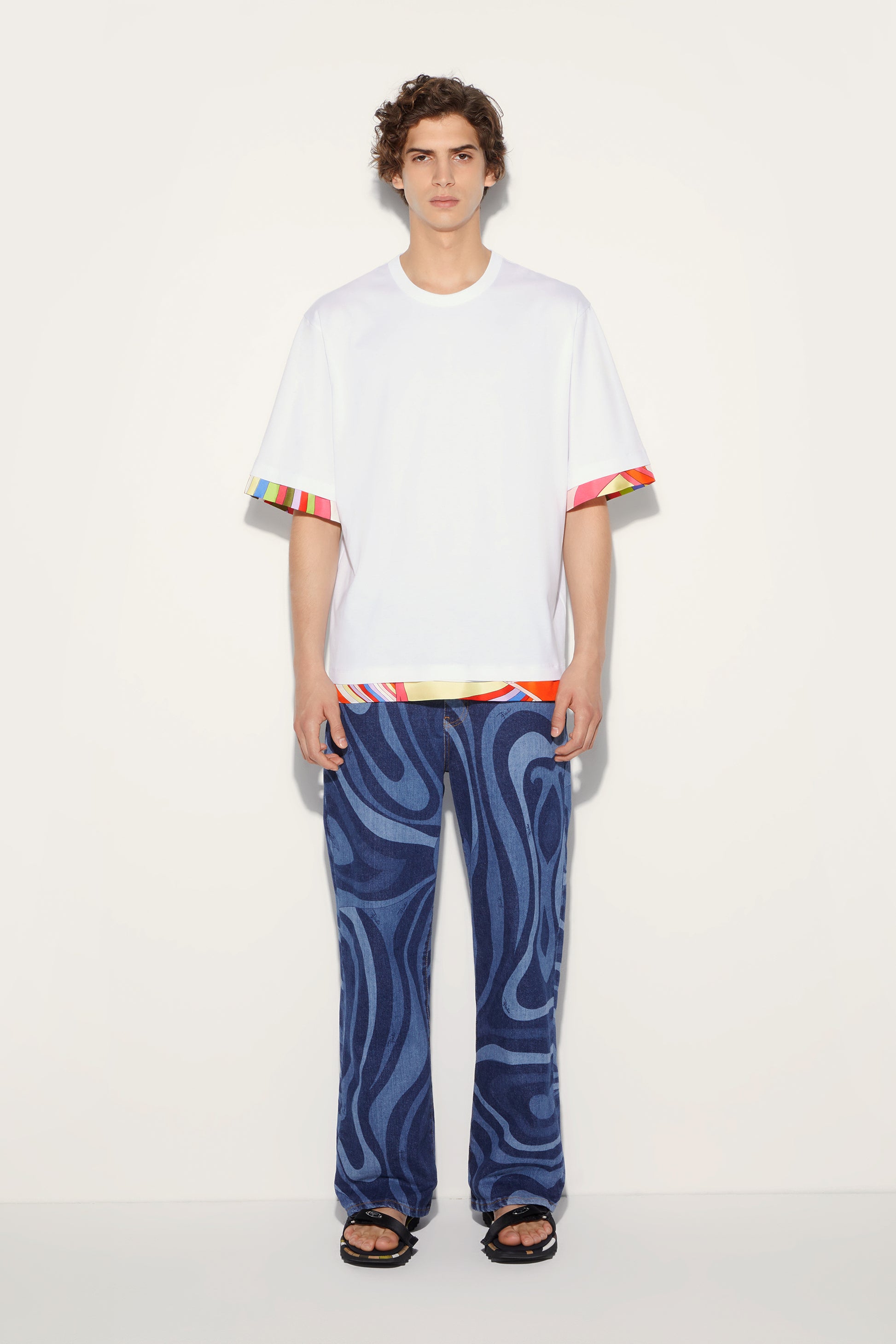 Marmo-Print Straight Leg Jeans View 2 - Pucci