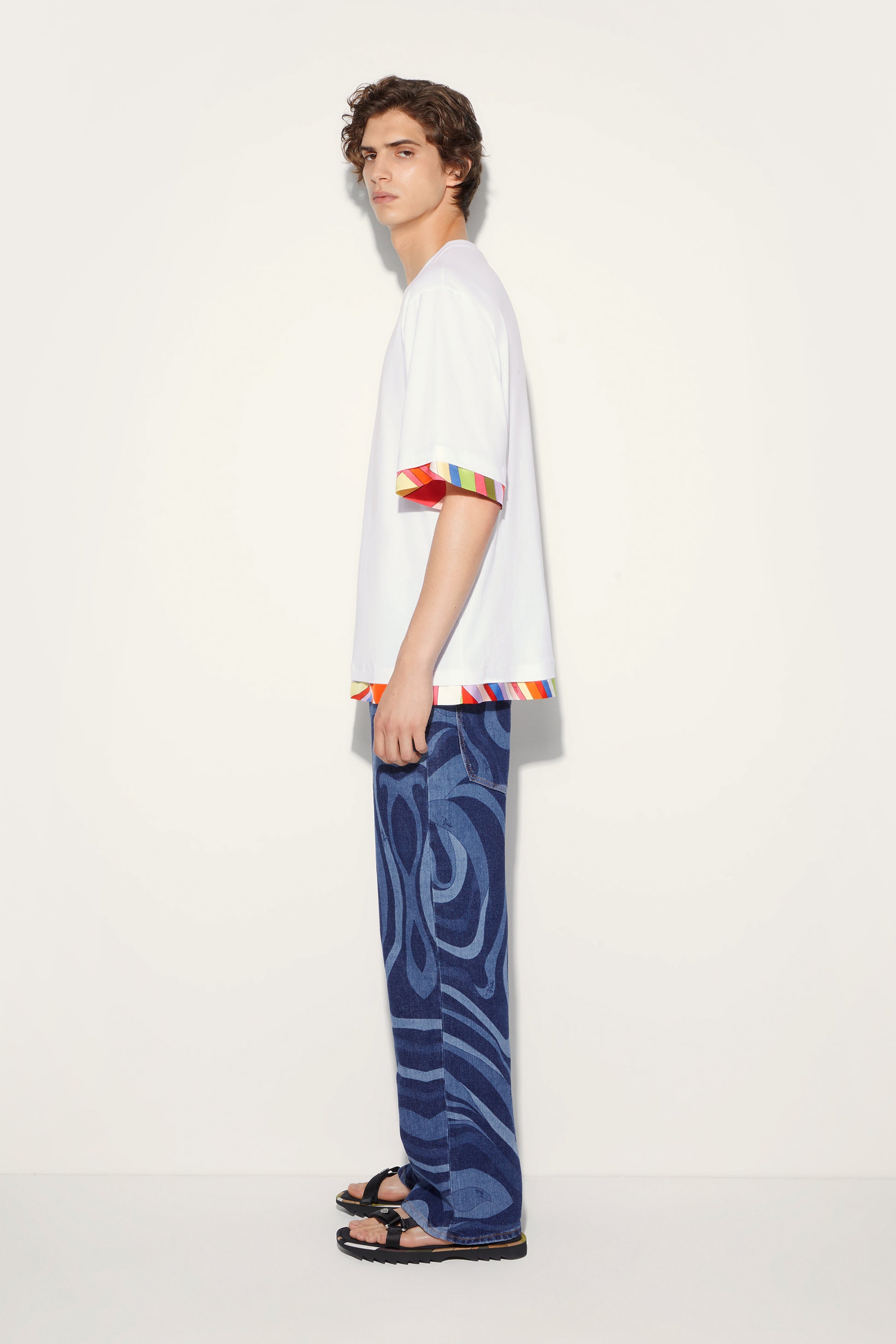 Marmo-Print Straight Leg Jeans View 3 - Pucci