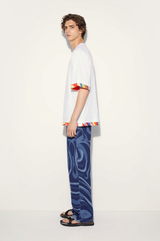 Marmo-Print Straight Leg Jeans View 3 - Pucci