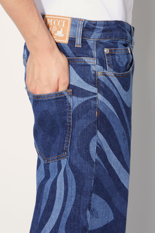 Marmo-Print Straight Leg Jeans View 5 - Pucci