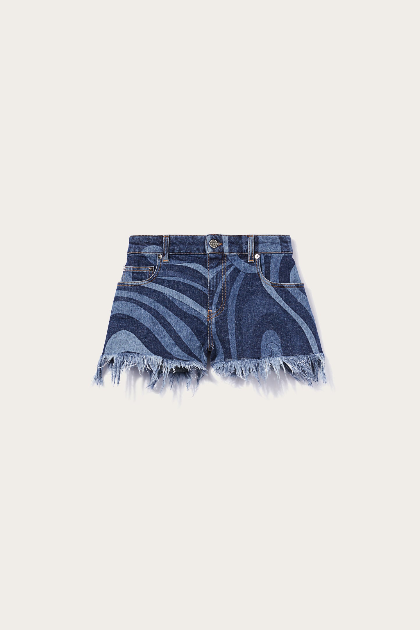 Marmo-Print Denim Shorts View 1 - Pucci