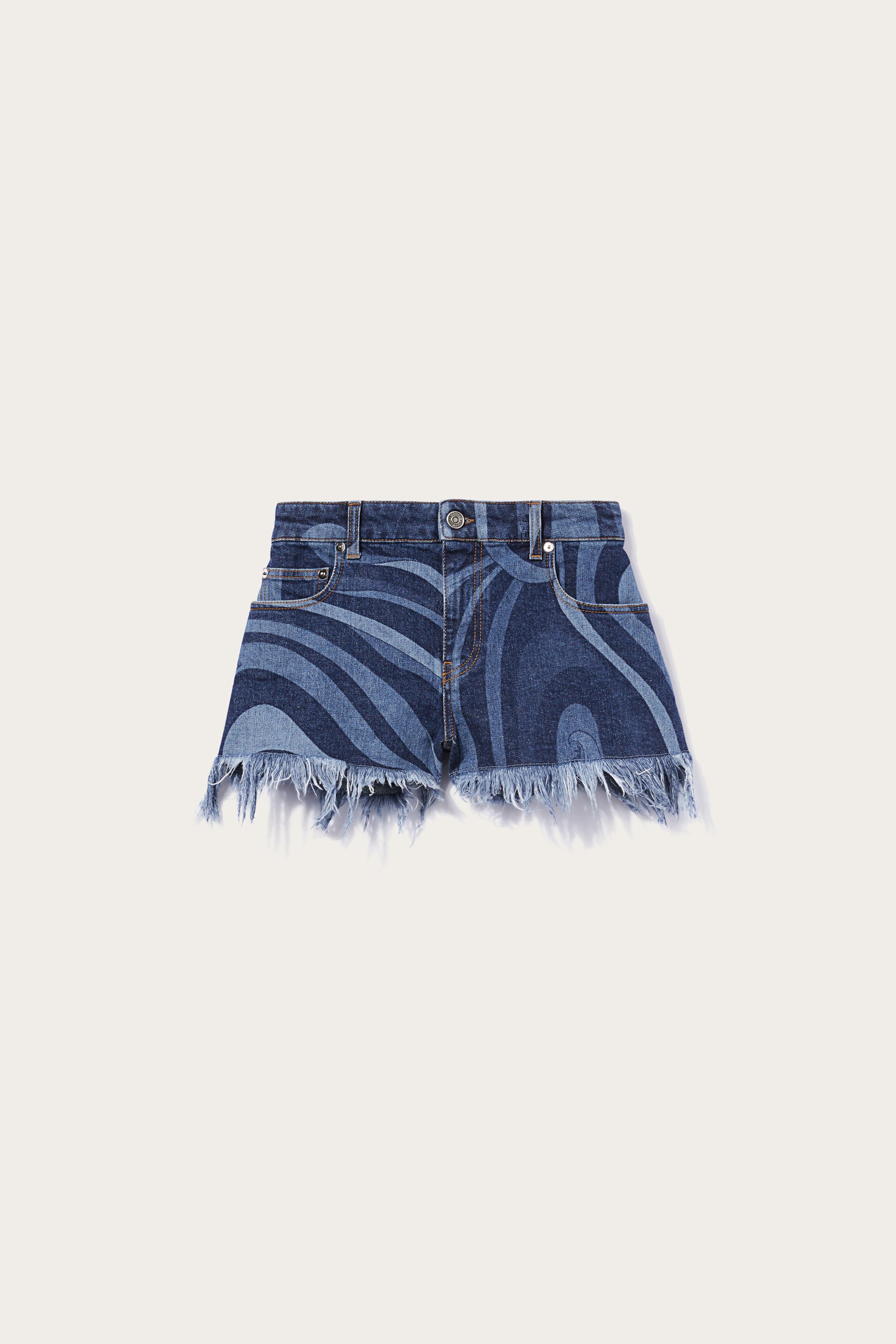 Marmo-Print Denim Shorts View 1 - Pucci