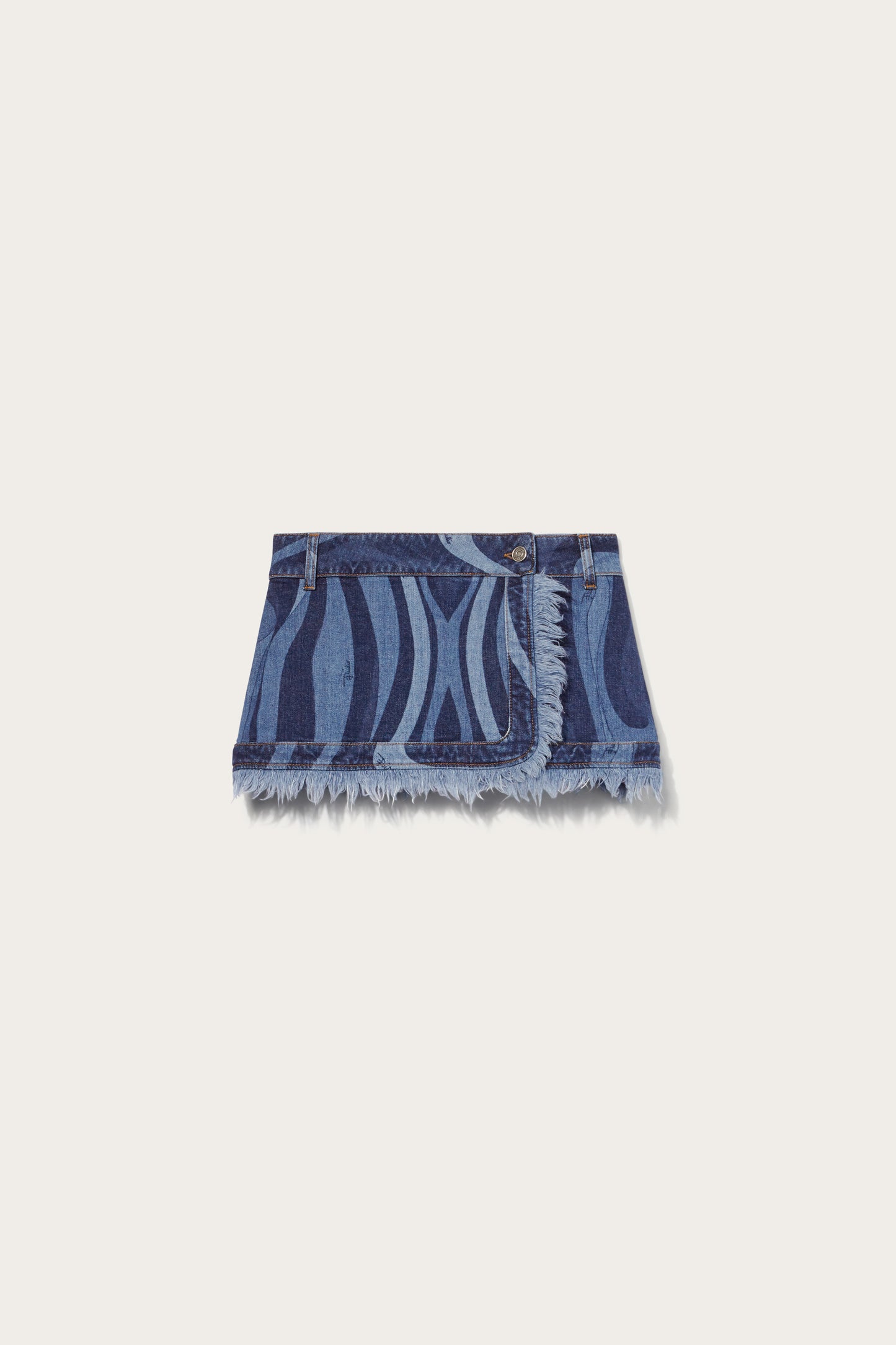 Marmo-Print Denim Mini Skirt View 1 - Pucci
