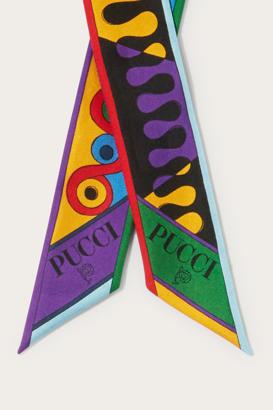 Iride And Leocorno-Print Silk-Twill Scarf View 3 - Pucci