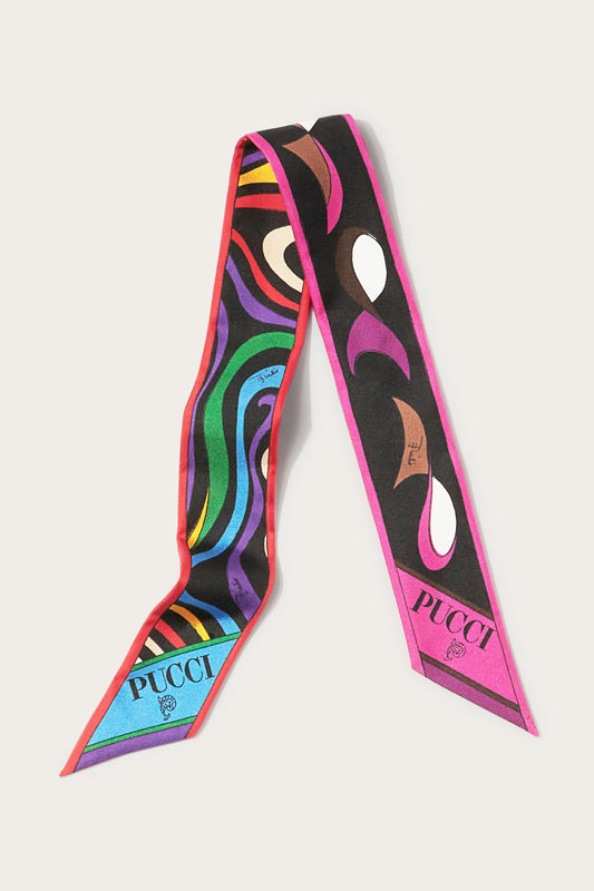 Marmo and Pesci-Print Silk Twill Scarf View 1 - Pucci
