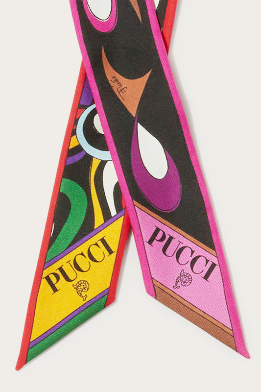 Marmo and Pesci-Print Silk Twill Scarf View 3 - Pucci