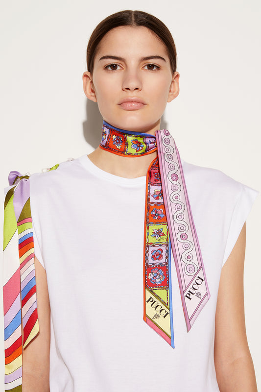 Iride And Festa-Print Silk-Twill Scarf View 2 - Pucci