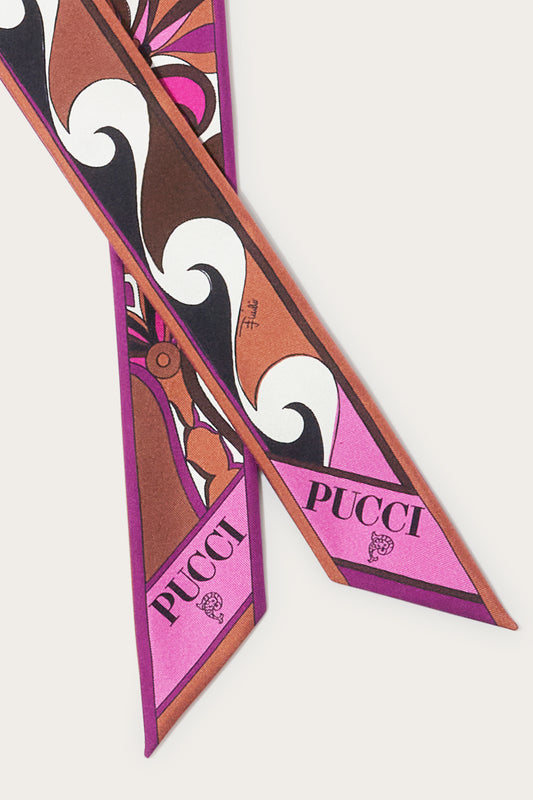 Orchidee-Print Silk-Twill Scarf View 3 - Pucci