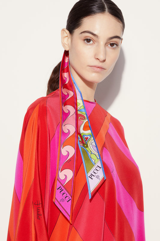 Orchidee-Print Silk-Twill Scarf View 2 - Pucci