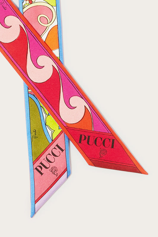 Orchidee-Print Silk-Twill Scarf View 3 - Pucci