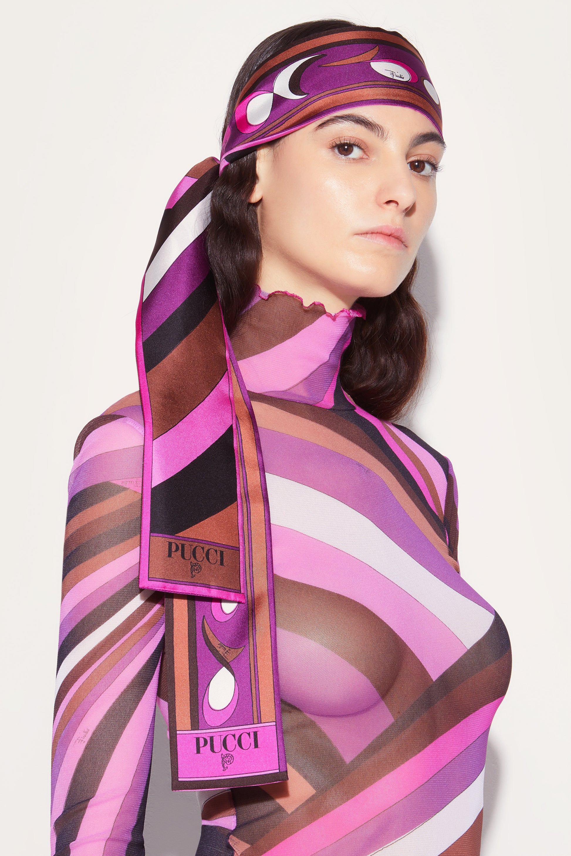 Iride And Pesci-Print Silk-Twill Scarf View 2 - Pucci