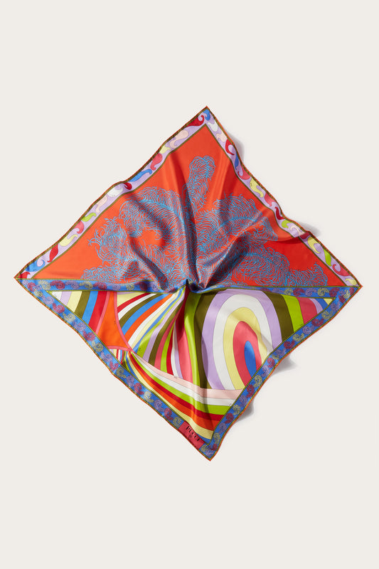 Iride And Struzzo-Print Large Silk-Twill Carré View 1 - Pucci